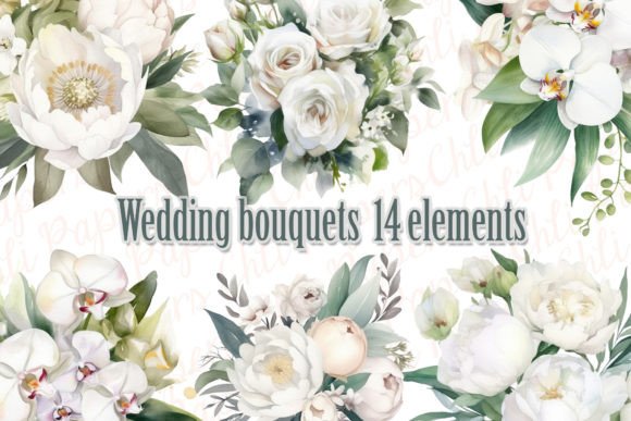 Download Wedding Bouquet Watercolor White Flowers - Flowers Collection