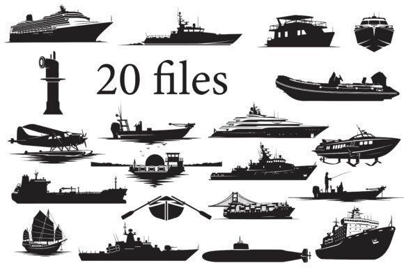Download Marine Vessel Silhouette Collection - Silhouette collection Collection