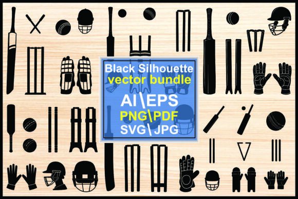 Download Cricket Elements Silhouette Collection - Silhouette collection Collection