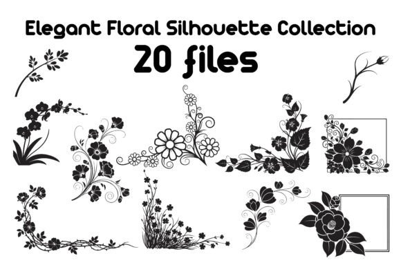 Download Elegant Floral Silhouette Collection - Silhouette collection Collection