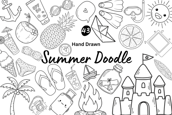 Download 43 Hand Drawn Summer Vacation Doodles - Vacation Collection