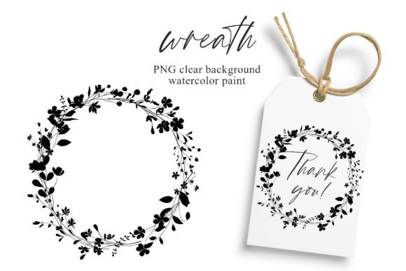 Download Wreath Black Flowers and Leaf, Logo, PNG - Flowers Collection