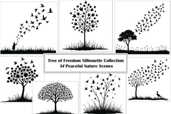 Download Tree of Freedom Silhouette Collection - Silhouette collection Collection